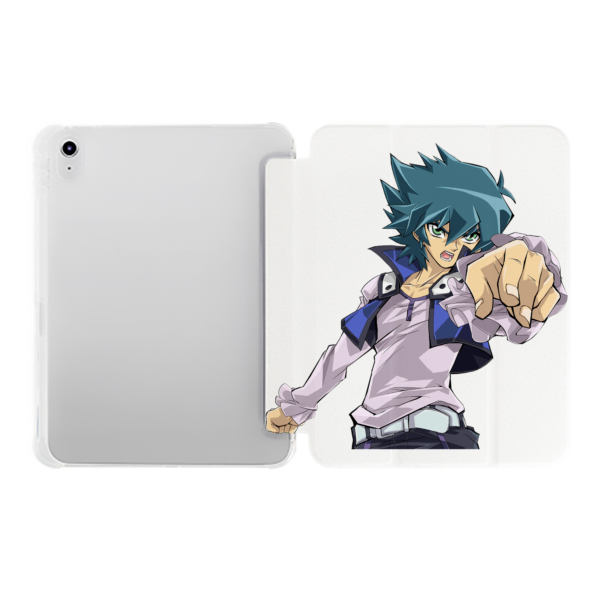 （画像用） 遊☆戯☆王 Yu-Gi-Oh! IPad ケース ペン収納付き 三つ折りスタンド PUレザー×シリコン 対応機種9.5/10.5/10.9インチ
